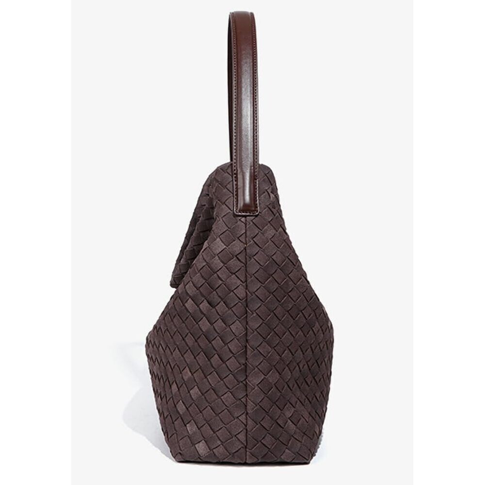 4250 Woven Bags Slouchy Woven Suede Tote Bag Trendy Suede Hobo Purse - Picture 2 of 7